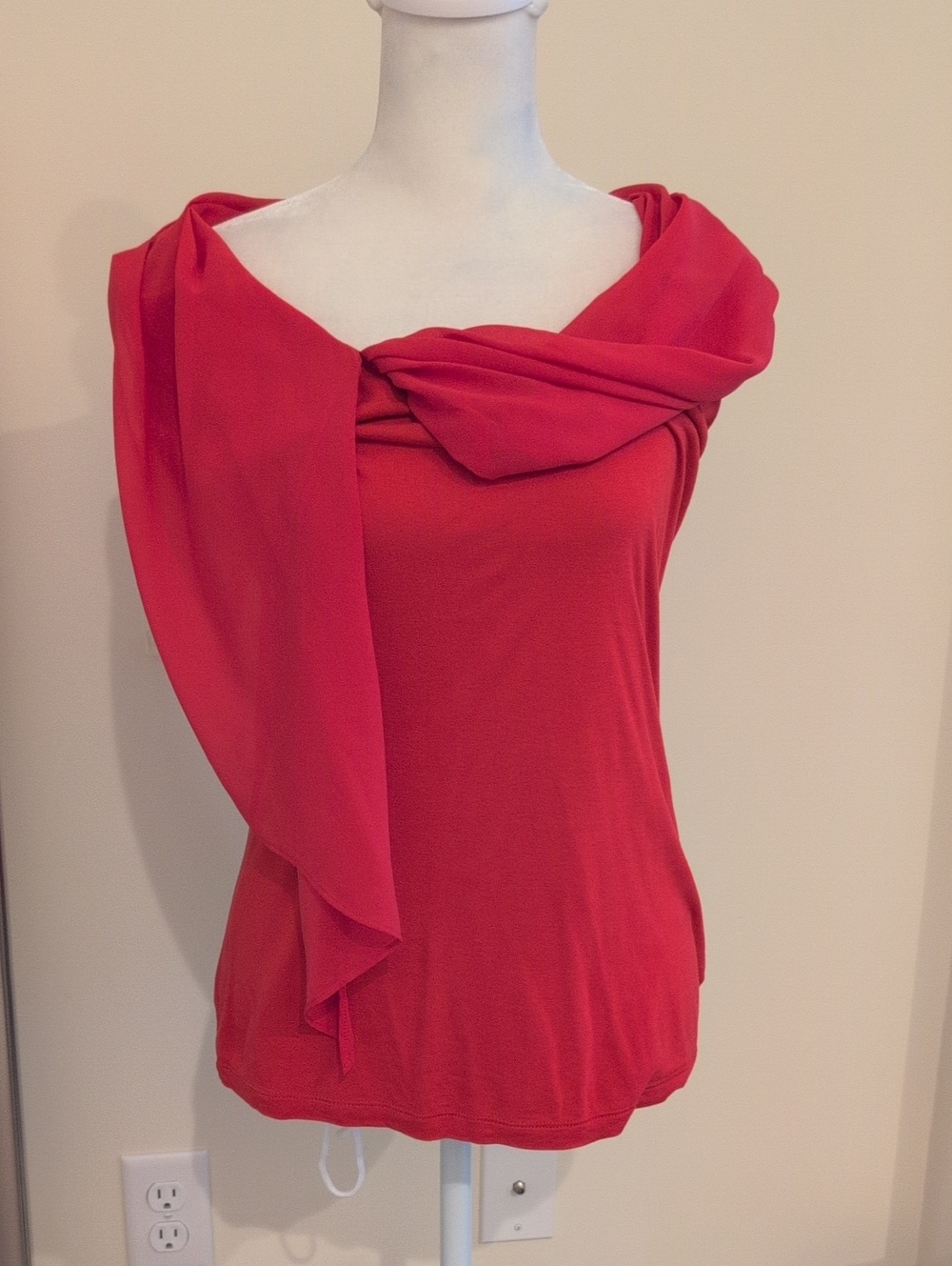GAP Red Draped Off-Shoulder Camisole with Scarf Detail